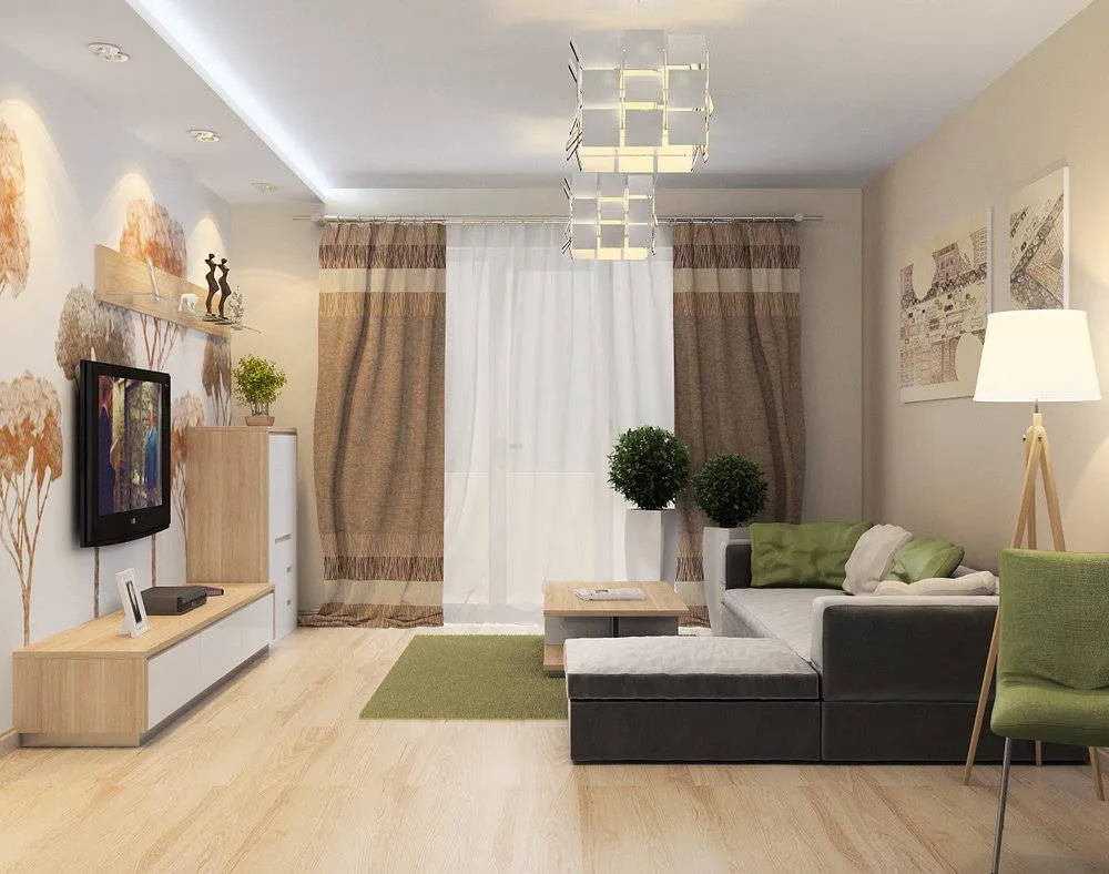 Дизайн маленькой однокомнатной квартиры 34,7 кв. м современно и недорого