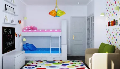 2023 ДЕТСКИЕ фото детская комната для двух детей с двухъярусной кроватью ,  Санкт-Петербург, \"ReRoom\" - cтудия дизайна интерьеров