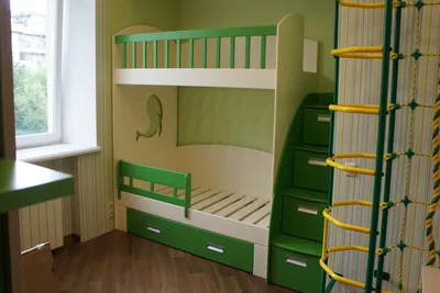 Двухъярусная кровать с лестницей комодом купить по лучшей цене в Москве