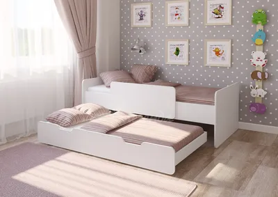 Детская выдвижная двухъярусная кровать Легенда 14.2 белая — купить за  15530.00 руб. в Москве по цене производителя!