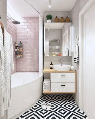 Дизайн ванной комнаты маленькой площади - 67 фото
