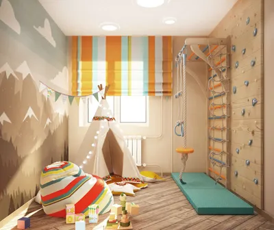 Детская игровая комната 9 кв.м в двухкомнатной квартире ➤ смотреть фото  дизайна интерьера