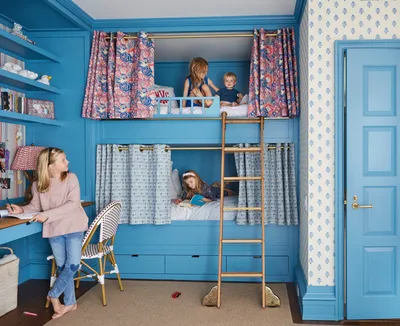 Детская комната для двух разнополых детей: как организовать детскую для  мальчика и девочки | Houzz Россия