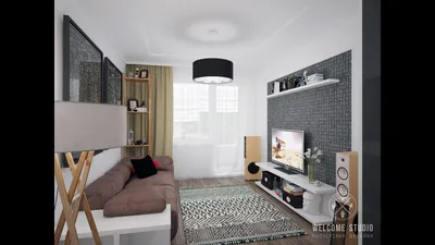 Дизайн однокомнатной квартиры 38 кв.м. для парня - YouTube