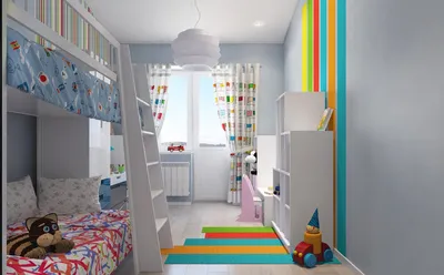 Дизайн детской комнаты для двоих разнополых - 75 фото