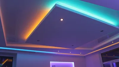 Двухуровневый потолок из гипсокартона с подсветкой: особенности