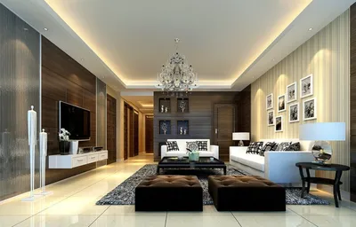 Потолки из гипсокартона: фото для гостиной комнаты, дизайн в современном  стиле