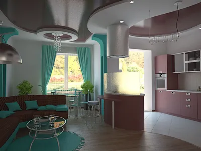 Комбинированный потолок на кухне: гипсокартон и натяжной (+фото интересных  вариантов)