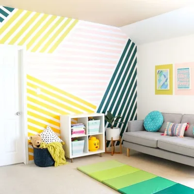 Идеи покраски стен в детской комнате - 74 фото
