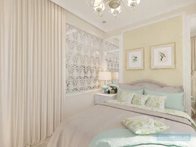 Дизайн проект интерьера спальни-гостиной 18 кв.м. в классическом стиле |  Студия Дениса Серова