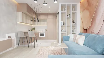 Дизайн интерьера 1-комнатной квартиры в Киеве