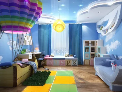 Детская комната облака - 65 фото