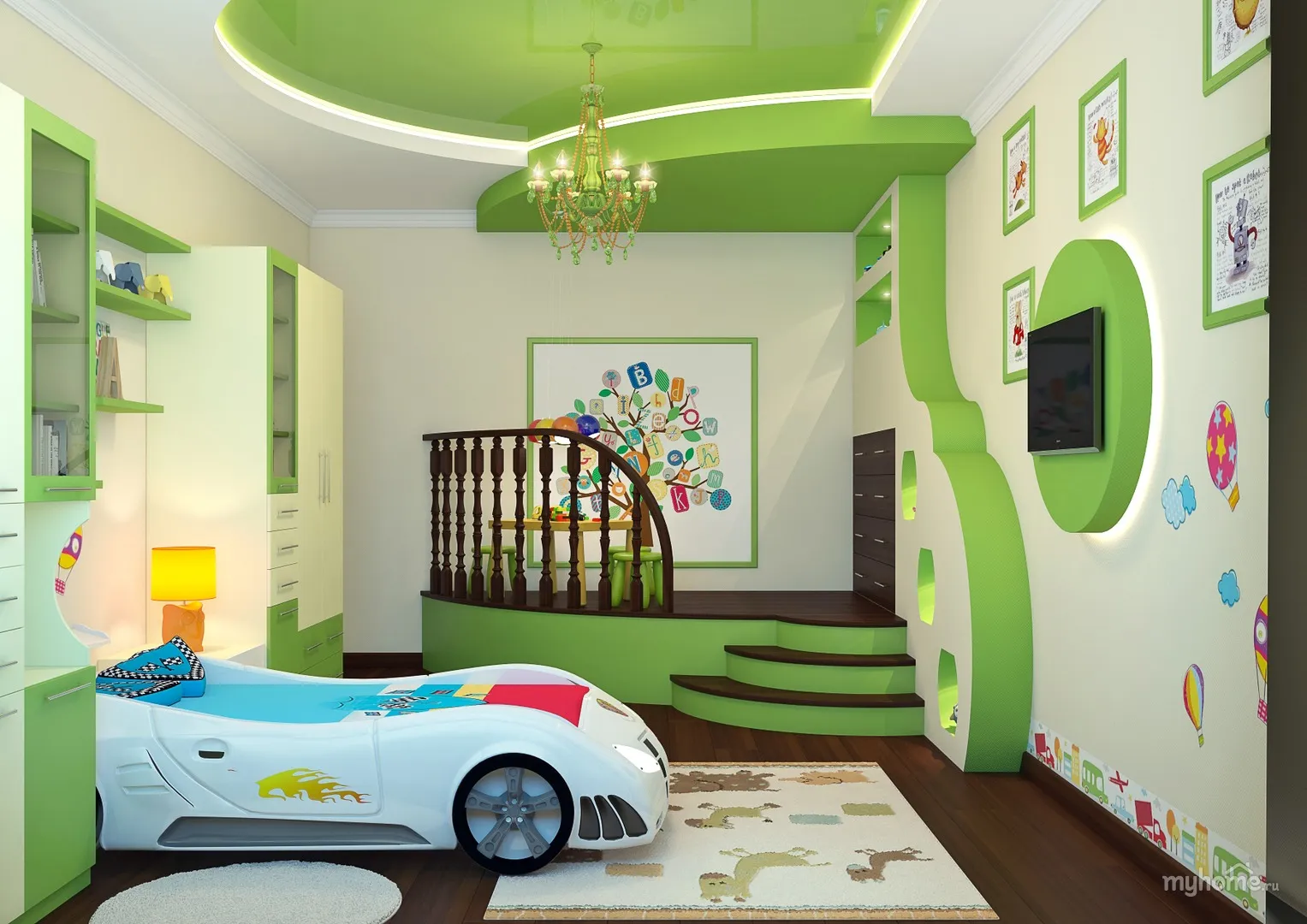 Потолки из гипсокартона в детской комнате: фото, как сделать двухуровневые, дизайн