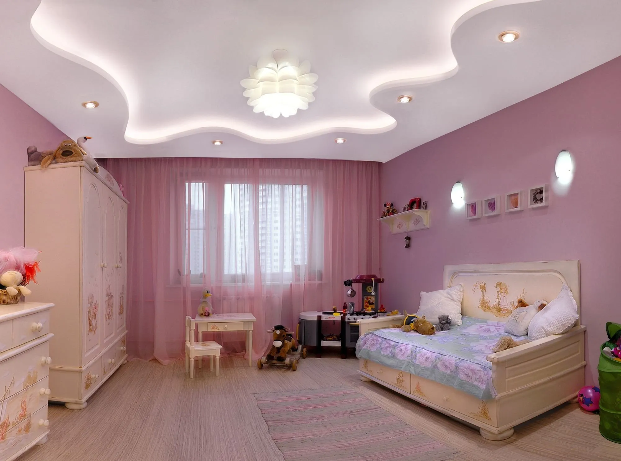 Потолок в детскую комнату девочке - 72 фото