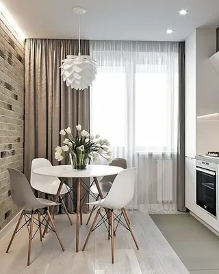 Современный дизайн штор для кухни - 69 фото
