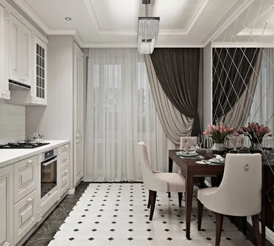 Современный дизайн штор для кухни - 69 фото