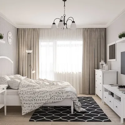 Интерьер спальни с белой мебелью икеа - 72 фото