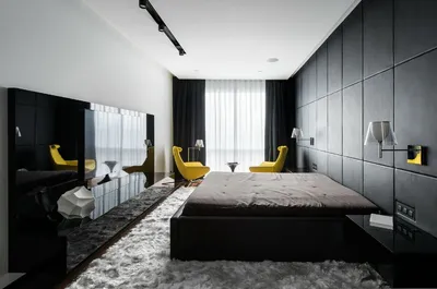 Черно-белая спальня: 50+ фото в интерьере, идеи дизайна
