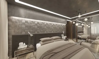 Дизайн-проект спальни 30 кв.м. в современном стиле | Смотреть фото