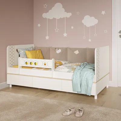 Кровать детская с ящиками Эйп 11.40, Белый Шагрень — купить в  интернет-магазине OZON с быстрой доставкой