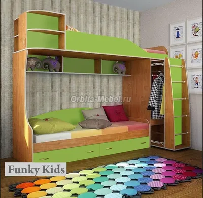 Двухъярусная детская кровать чердак Фанки Кидз 12