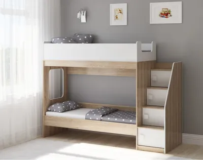 Двухъярусная кровать Легенда D602.3 (75х175) для детей от 3 до 12 лет / Детские  кровати в Москве - интернет магазин мебели для детей Deti-krovati.ru