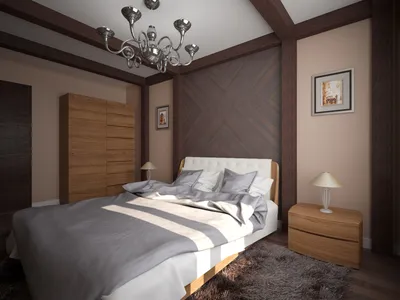 Спальня 13.3 м², стиль Кантри: купить готовый дизайн-проект спальни в стиле  \"Кантри\" для жк \"современный\" - ReRooms