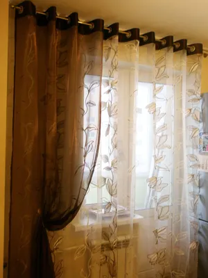 Интерьер штор на люверсах в спальню фото
