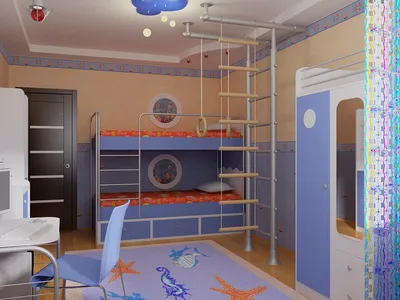 Как выполнить дизайн детской комнаты для двух мальчиков