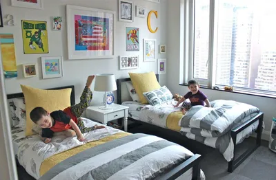 Детская комната для мальчиков разного возраста, как разделить комнату для двух  мальчиков, дизайн детской