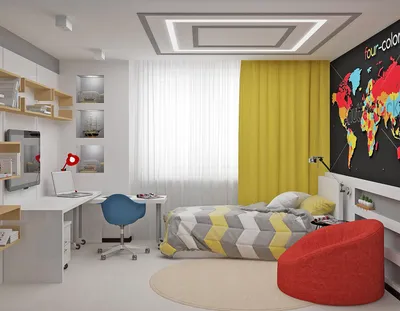 Дизайн комнаты для мальчика подростка в современном стиле, идеи для комнаты  мальчика 12-16 лет