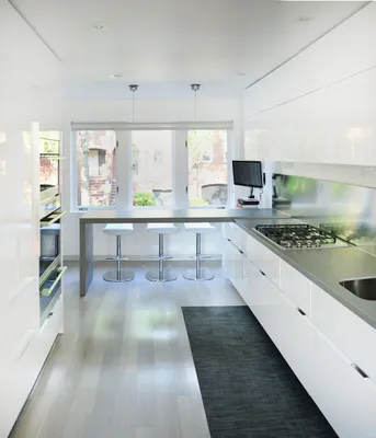 Дизайн Длинной и Узкой Кухни:175+(Фото) для Маленького Интерьера