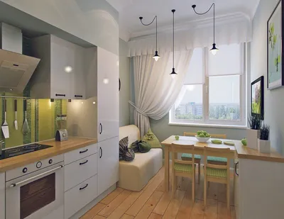 Какой выбрать дизайн для узкой кухни с балконом
