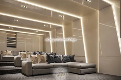 Интерьер домашнего кинозала в современном стиле в частном доме ⋆ Студия  дизайна элитных интерьеров Luxury Antonovich Design