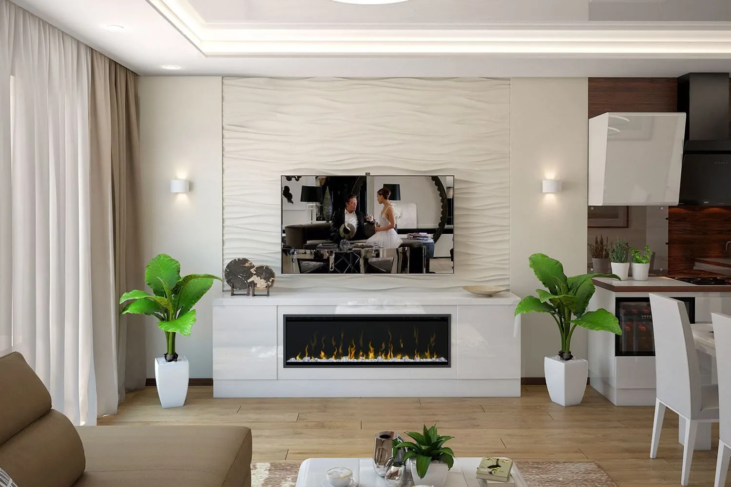 100 идей дизайна: камин в гостиной комнате | Интерьер квартир и домов