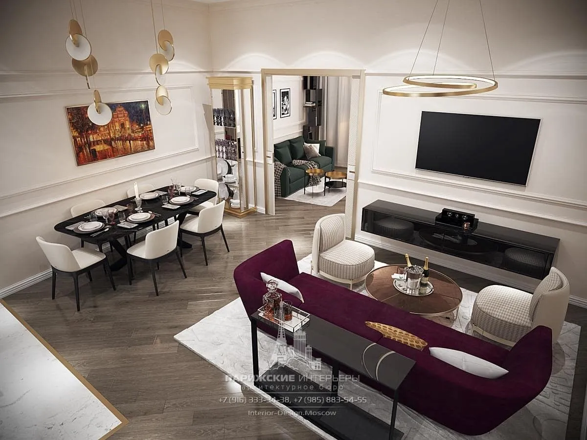 Дизайн интерьера 3-х комнатной квартиры в Москве в стиле минимализм