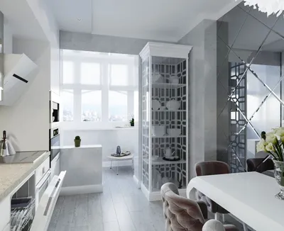 2023 КУХНИ фото дизайн кухни совмещенной с балконом, Киев, RIO-Design Studio