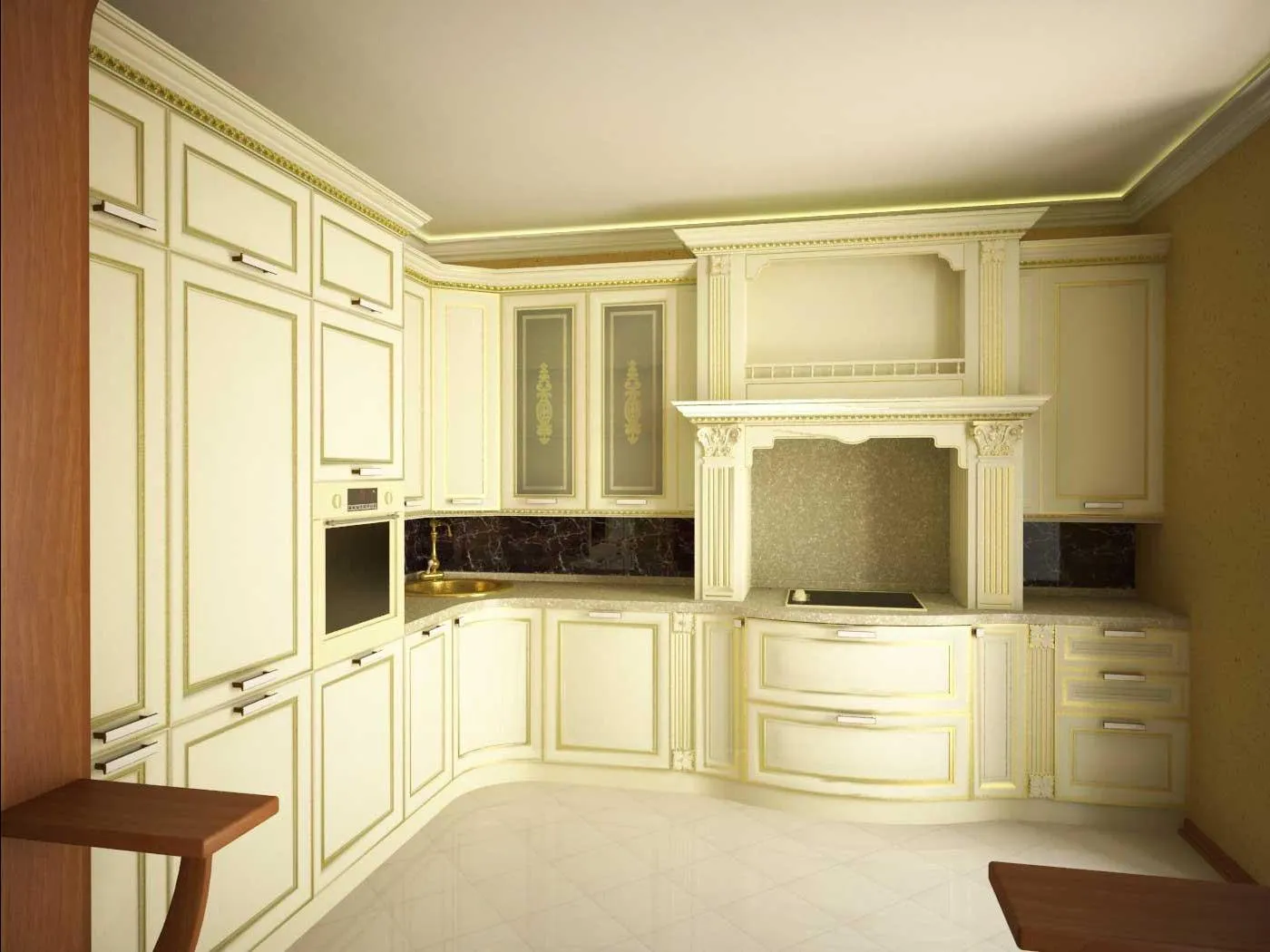 Интерьер совмещенной кухни-гостиной в классическом стиле - особенности современного дизайна