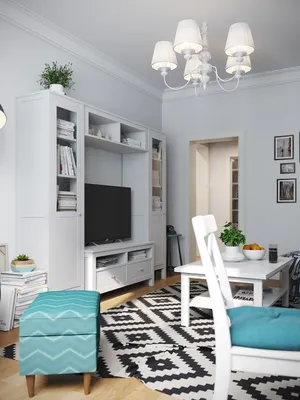 Интерьер маленькой однокомнатной квартиры: стиль из ИКЕА