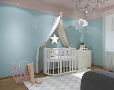 ≡ ➤ Розовые облака — дизайн-проект маленькой детской комнаты для девочки ⋆  Фабрика мебели «Mamka™» ᐈ Эксперт детского пространства