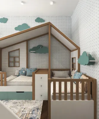 Дизайн детской комнаты для двух малышей | Пикабу
