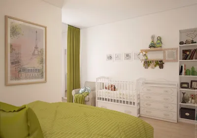 Спальня с детской кроваткой в родительской комнате. Выбираем кроватку