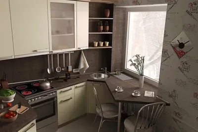 Дизайн маленькой кухни в хрущевке: фото интерьеров малогабаритных кухонь и  вариант установки холодильника | ВАША КУХНЯ