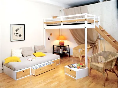 Зонирование пространства: 13 идей для однокомнатной квартиры с ребенком |  Legko.com