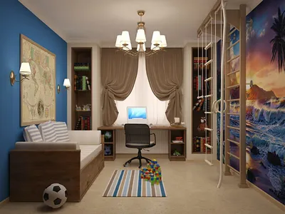 Функциональный интерьер детской комнаты для мальчиков: фото