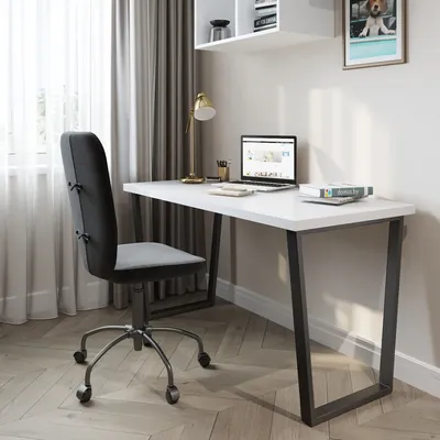 Письменный стол ДОМУС СП013 белый/металл черный - купить по выгодной цене с  доставкой в интернет-магазине | domus-home.ru