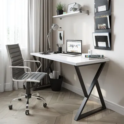 Письменный стол ДОМУС СП014 белый/металл черный - купить по выгодной цене с  доставкой в интернет-магазине | domus-home.ru