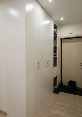 Современный шкаф в узкий коридор белого цвета «Фонти», Арт.518