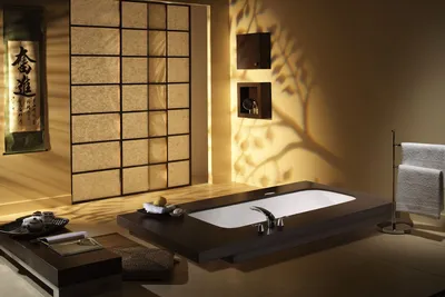 Дизайн ванной комнаты в японском стиле | 17 фото