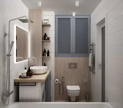 Дизайн ванной комнаты совмещенной с туалетом - 67 фото